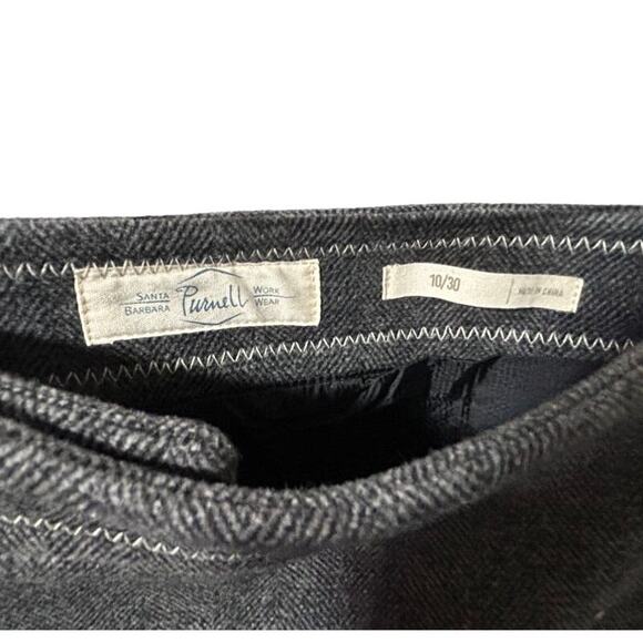 Purnell Wool Blanket Stitch Zip Mini Skirt 10 Gray Coquette Chic Quiet Luxury - Picture 5 of 10